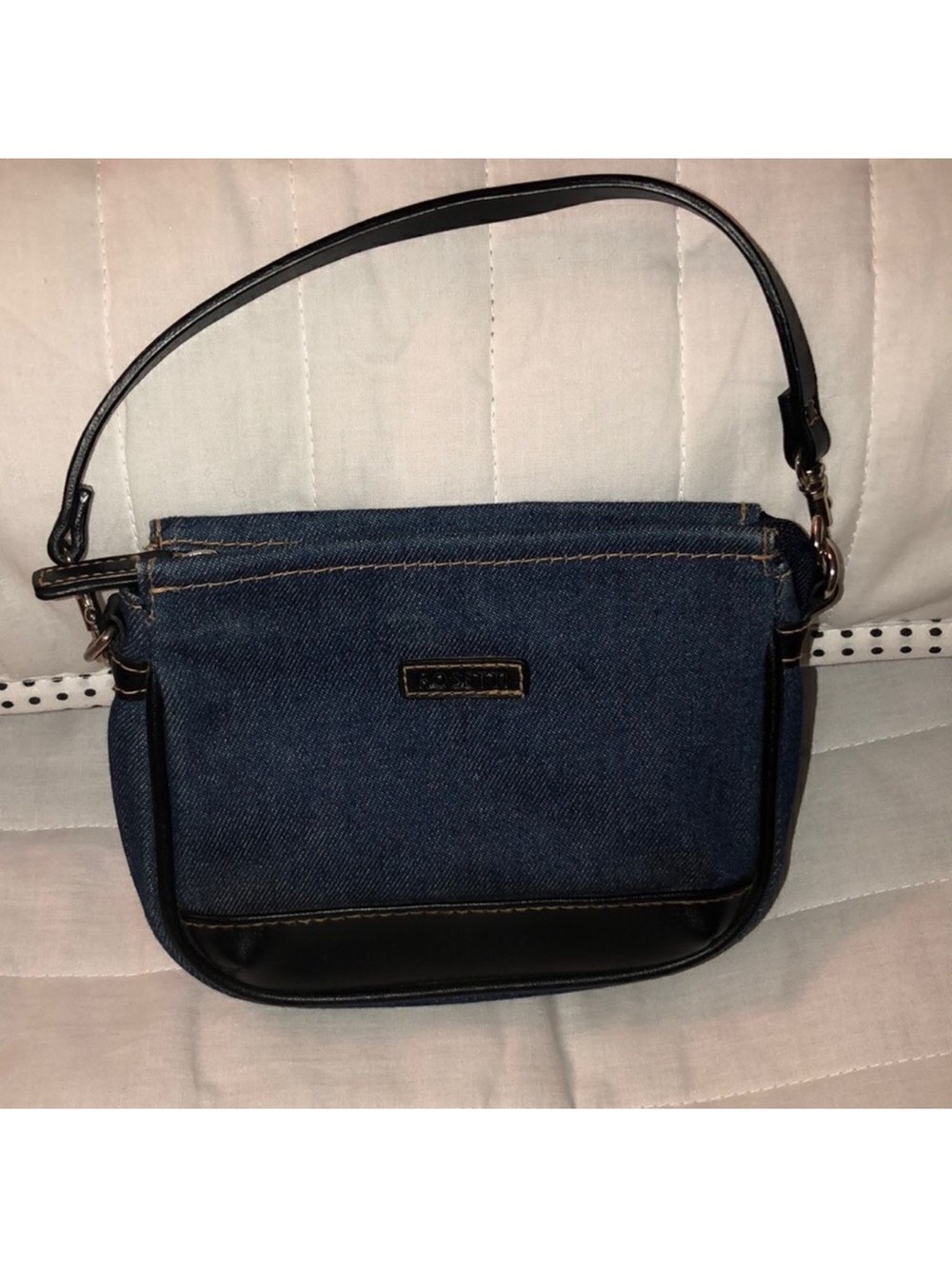 Rosetti Cotton Mini Denim Bag with a Vinyl Trim